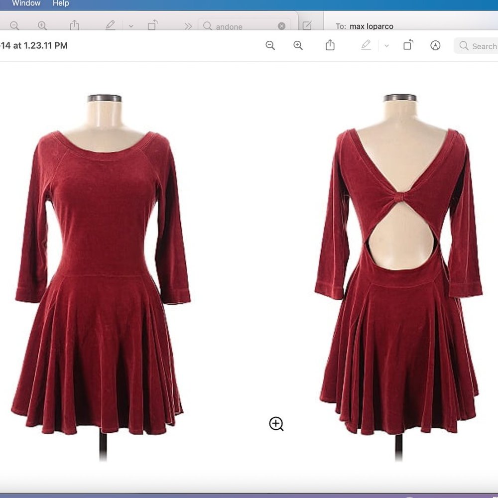 AIKO burnt orange velvet dress small